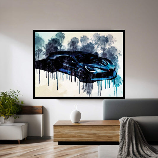 Bugatti Divo 2019 Luxury Racing Car Top View From The Front Canvas Wall Art - Y Canvas