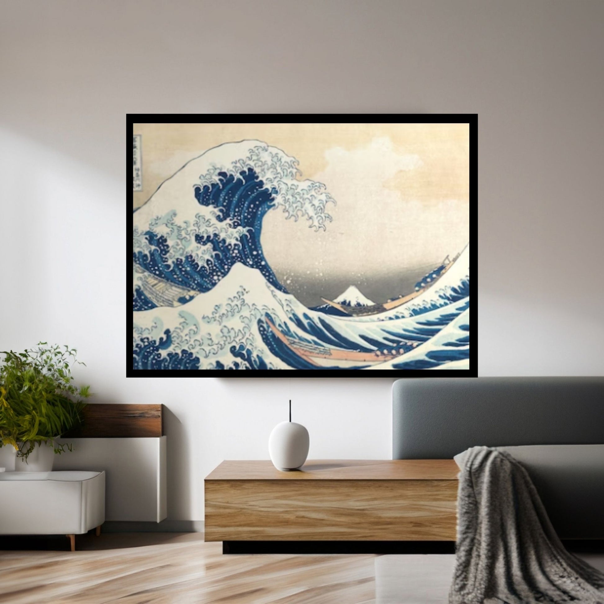 The Great Wave, Wall Tapestry, Off Kanagawa, Wave off Kanagawa, Hokusai Canvas Wall Art - Y Canvas