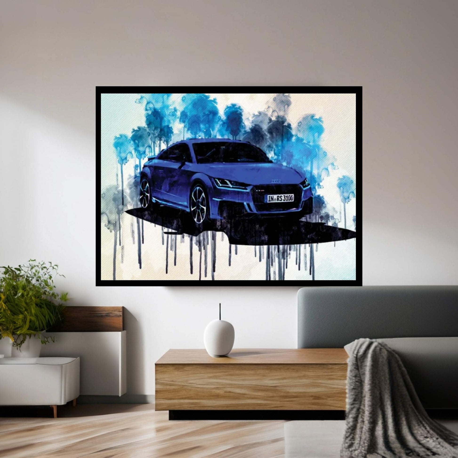 2020 Audi TT RS Blue Sports Canvas Wall Art - Y Canvas