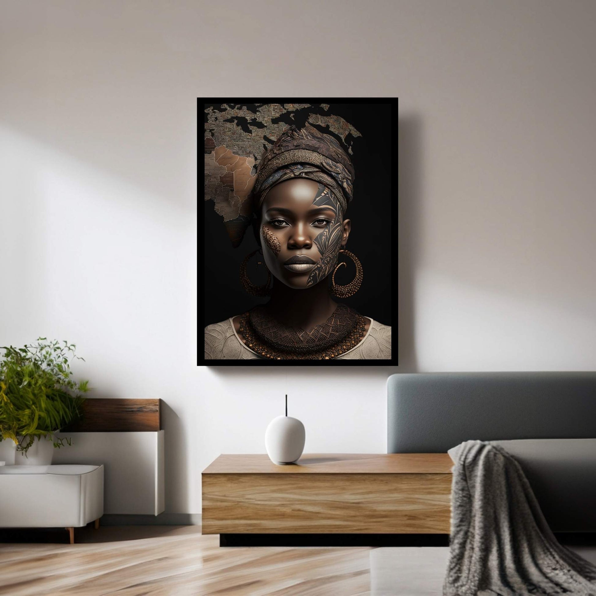 African Black Woman Canvas Wall Art Home Decor - Y Canvas