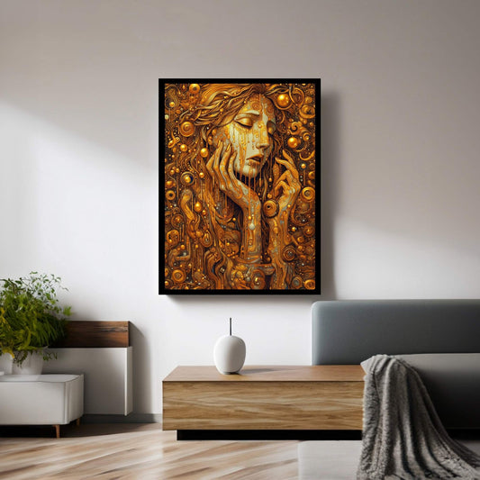 The Golden Tears Gustav Klimt Modern Abstract Reproduction Canvas Wall Art - Y Canvas