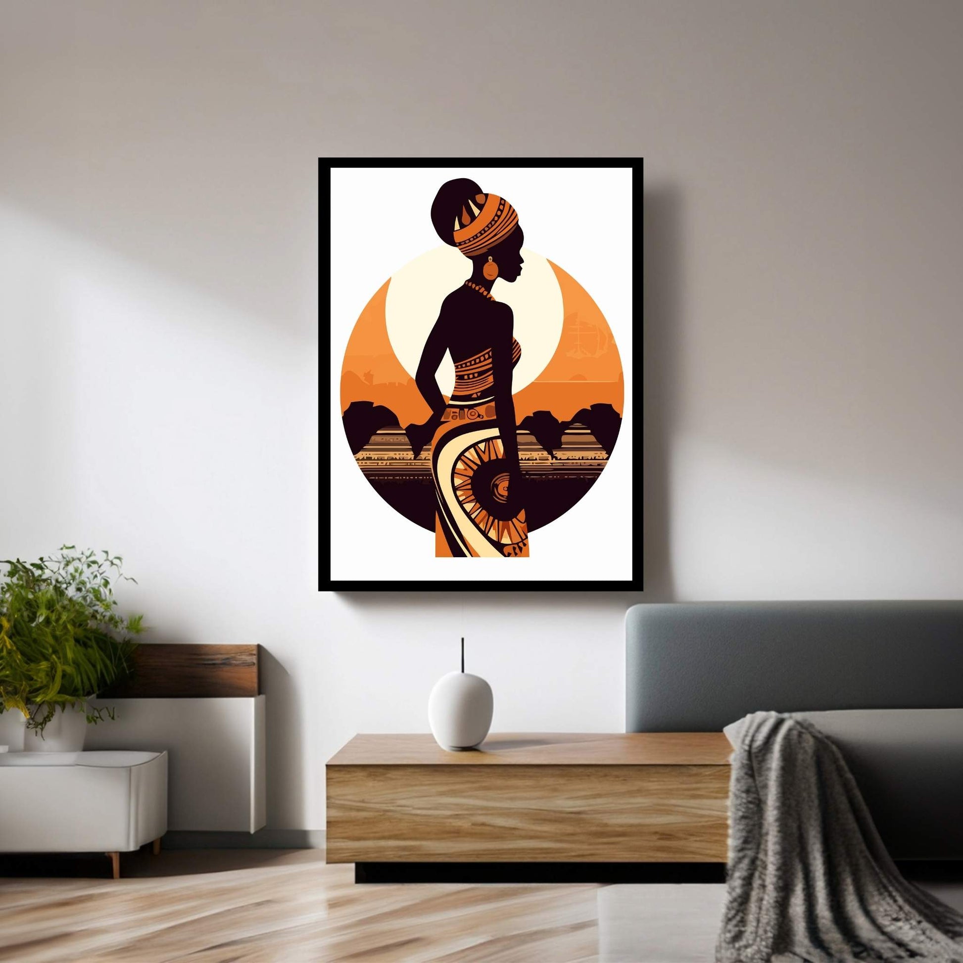 African Black Woman Canvas Wall Art Home Decor - Y Canvas