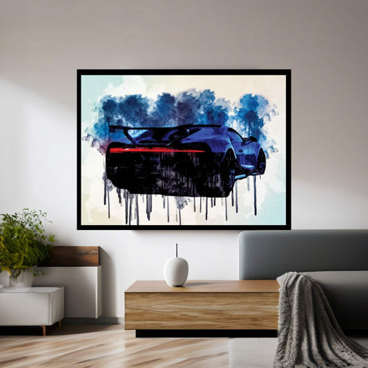 2021 Bugatti Chiron Pur Sport Ear View Exterior Hypercar Canvas Wall Art - Y Canvas