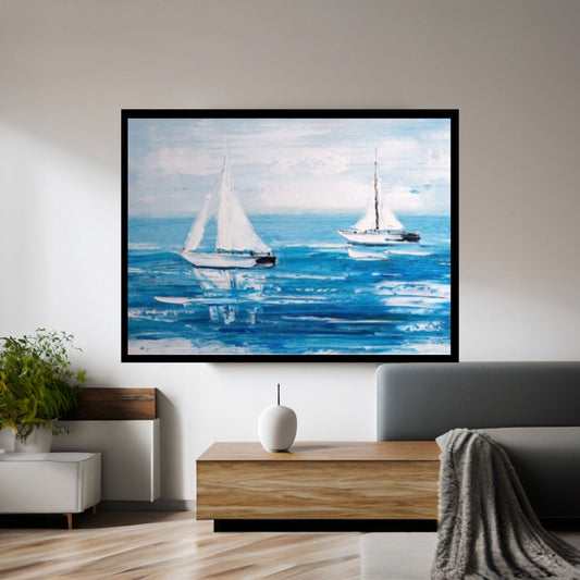 Seascape Wall Art Decor, Ship Ocean Painting, Ship Oil Painting - Y Canvas