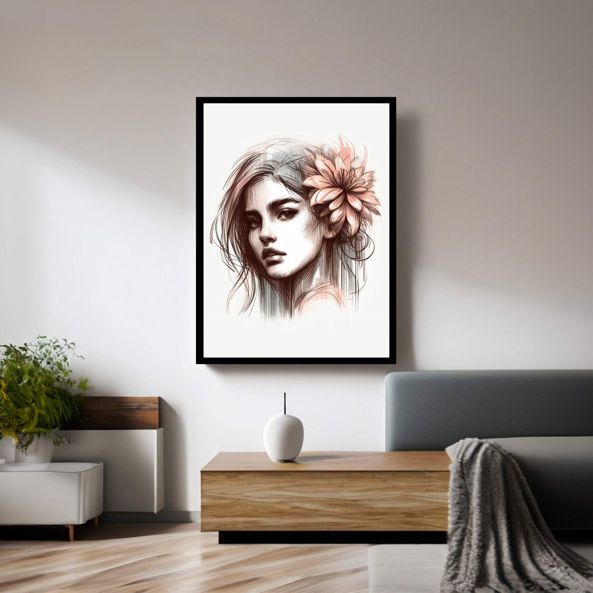 Woman Portrait Canvas Wall Art Print - Y Canvas