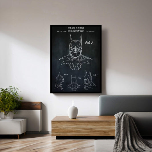 Batman Cowl, Black Canvas Wall Art - Y Canvas