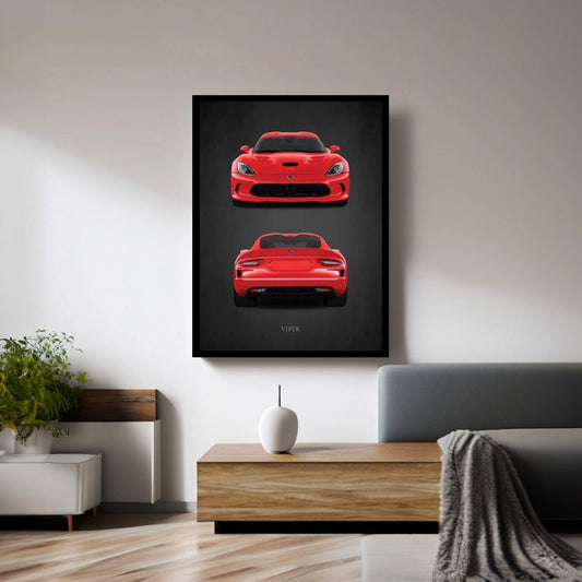 Dodge Viper Red Canvas Wall Art - Y Canvas