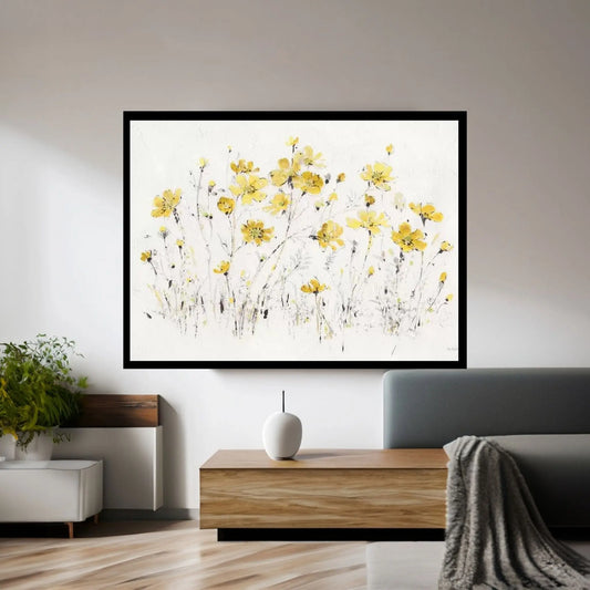 Wildflowers I Bright Yellow Canvas Wall Art - Y Canvas