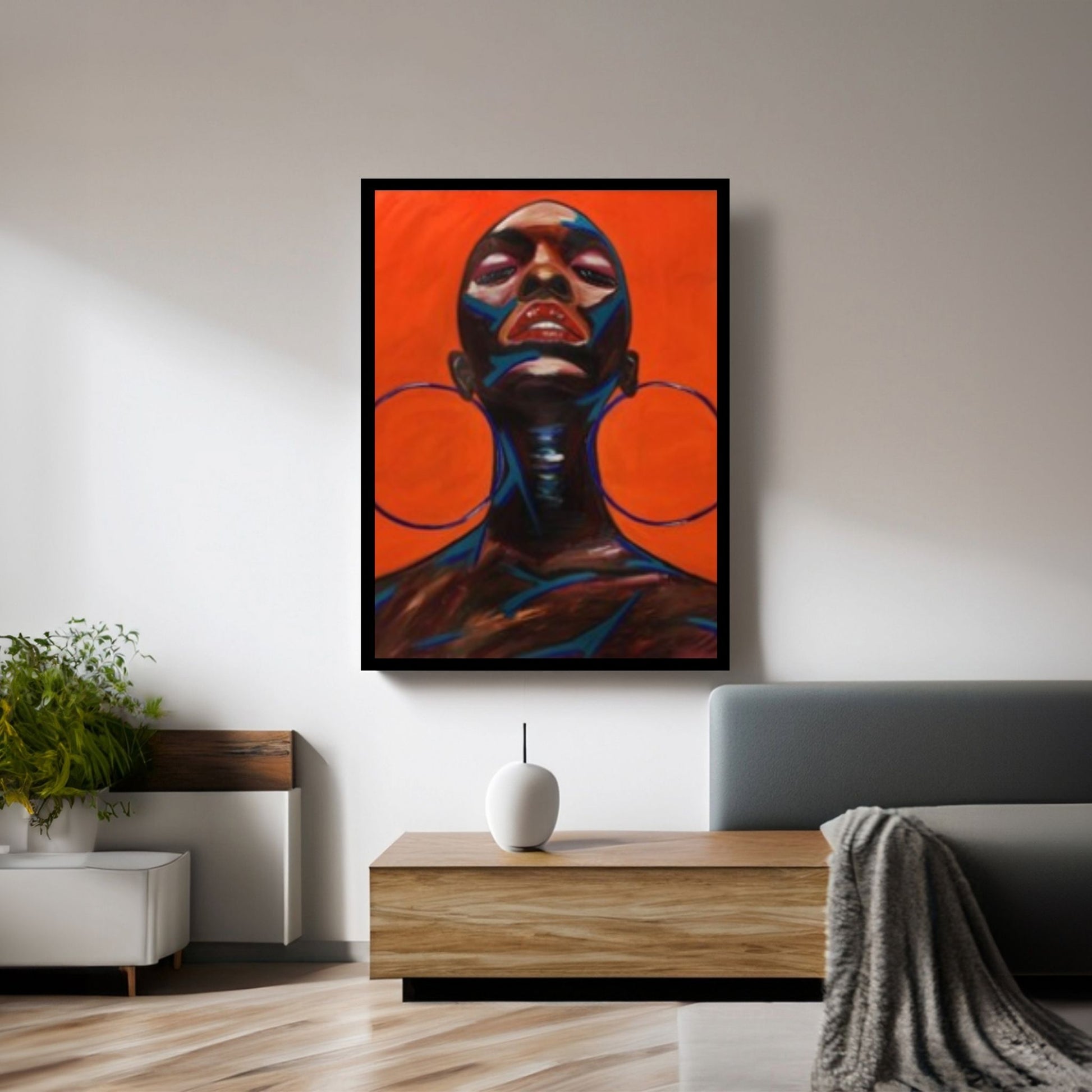 Black Woman Portrait, Afro Art,Pop Art Wall Art, Colorful Wall Art,African Woman Makeup Wall Art - Y Canvas