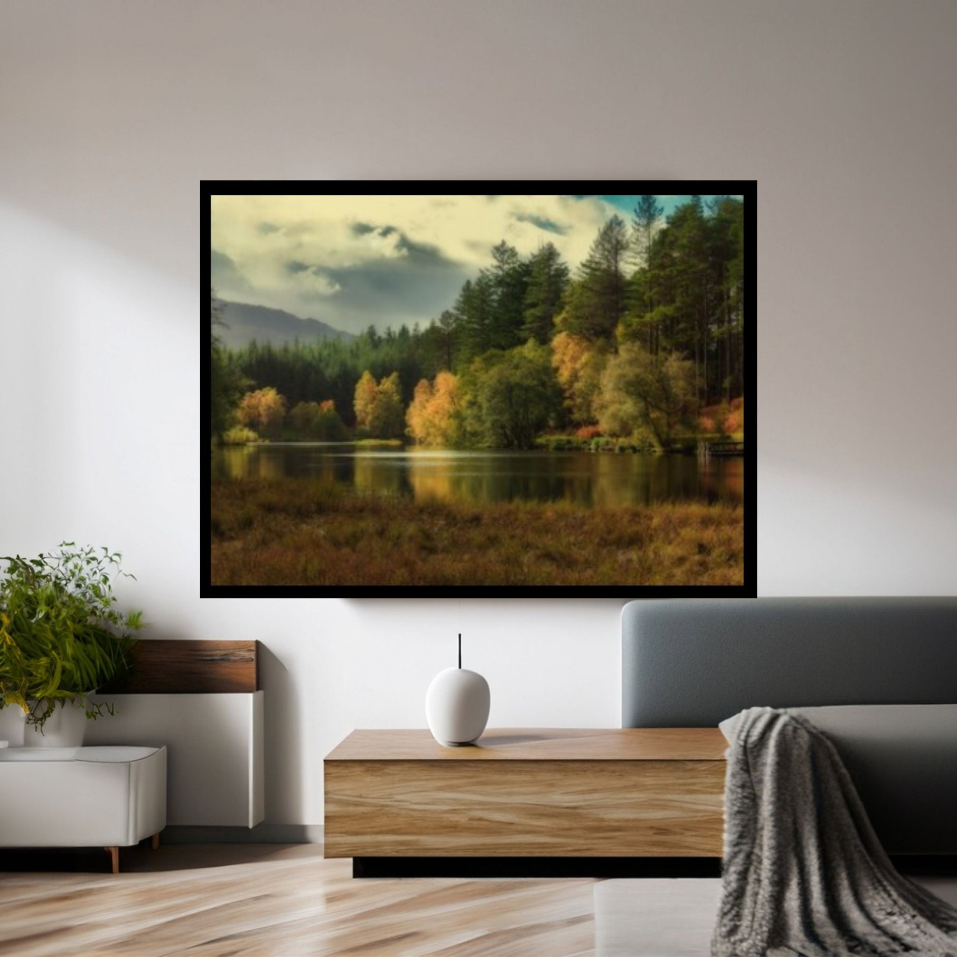 Autumn Landscape Canvas Wall Art Decor, Autumn Landscape Art Canvas, Forest Landscape Canvas Art - Y Canvas