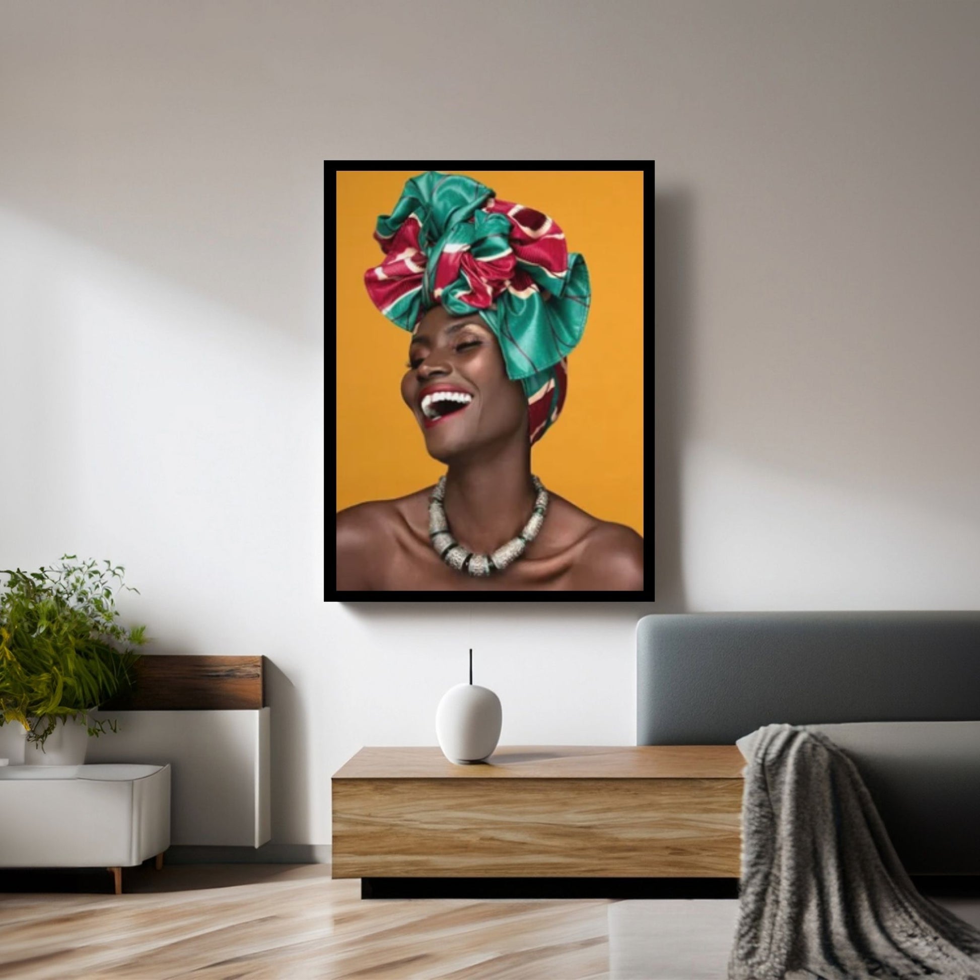 African Woman Portrait Wall Art /African Woman Canvas Print / African American Home Decor Black Woman Make Up Home Decor - Y Canvas