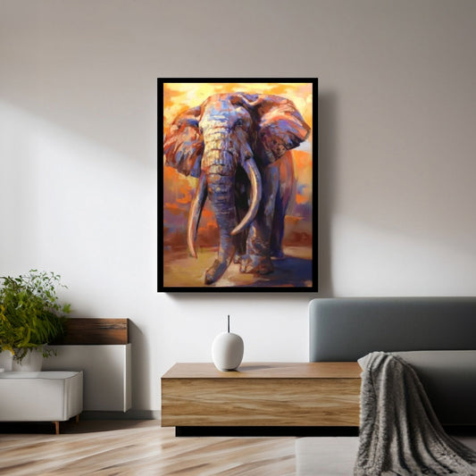 Abstract Animal Elephant Wall Art, Creative Animal Modeling Wall Art - Y Canvas