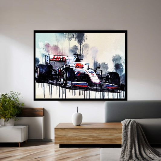 Nikita Mazepin 2021 Haas Vf-21 Haas F1 Team Russian Racing Drivers Formula 1 Canvas Wall Art - Y Canvas