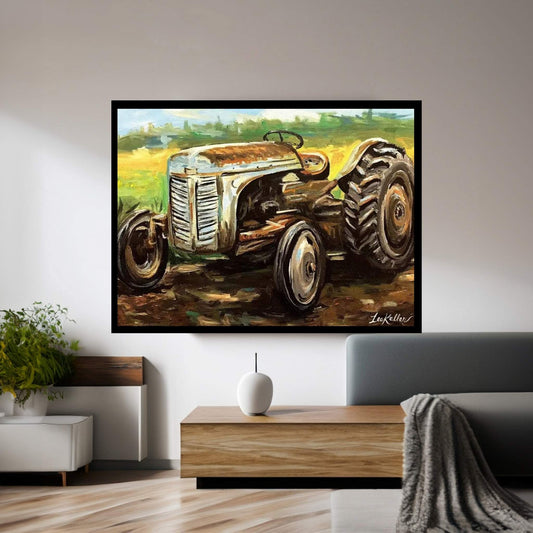 Vintage Tractor Canvas Wall Art - Y Canvas