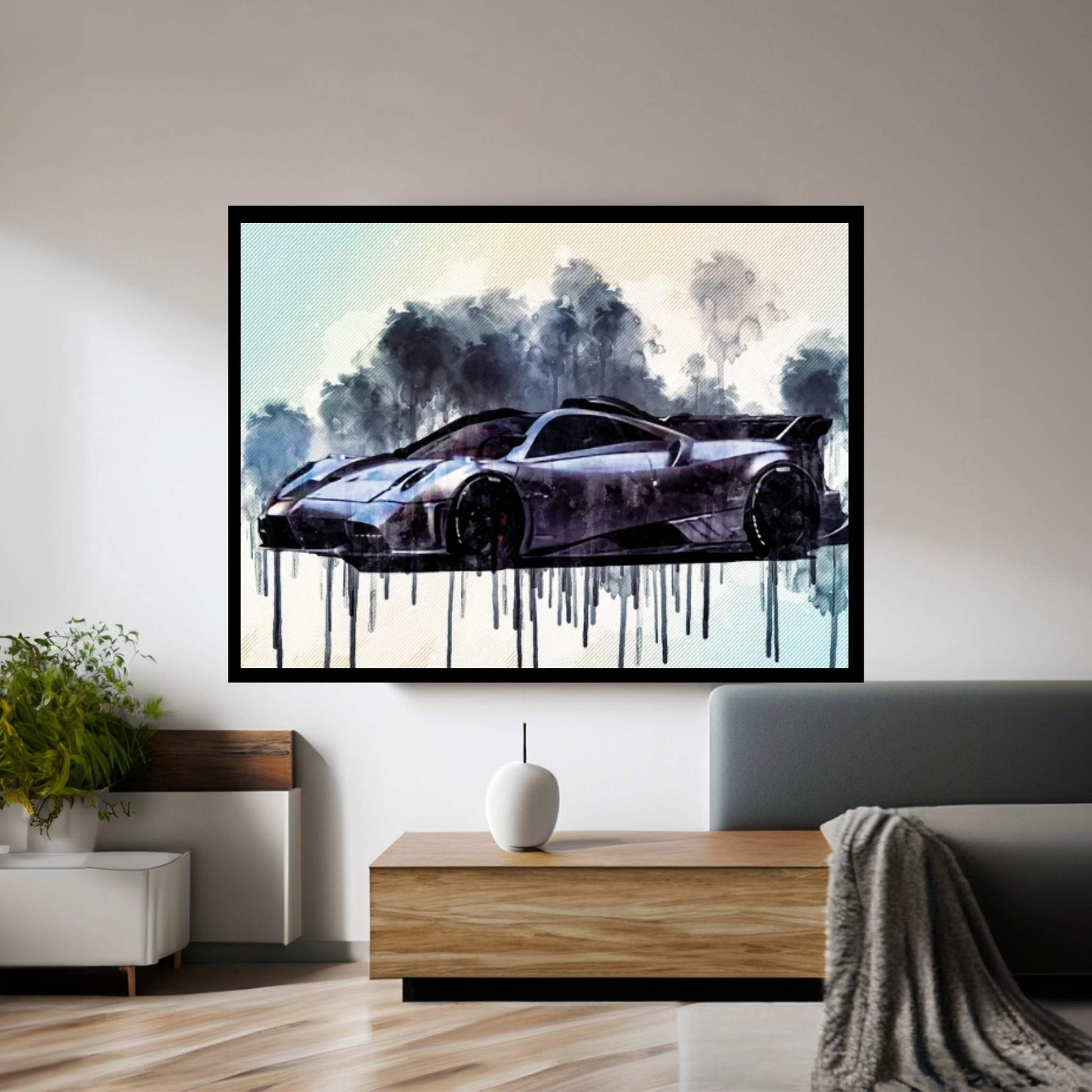 Pagani Imola 2021 Silver Hypercar Front View Exterior New Silver Imola Italian Sports Cars Canvas Wall Art - Y Canvas