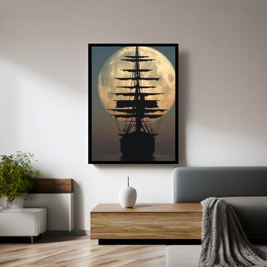 Sailing Boat Canvas, Sea Wall Decor, Sea Landscape, Living Room Wall Art - Y Canvas