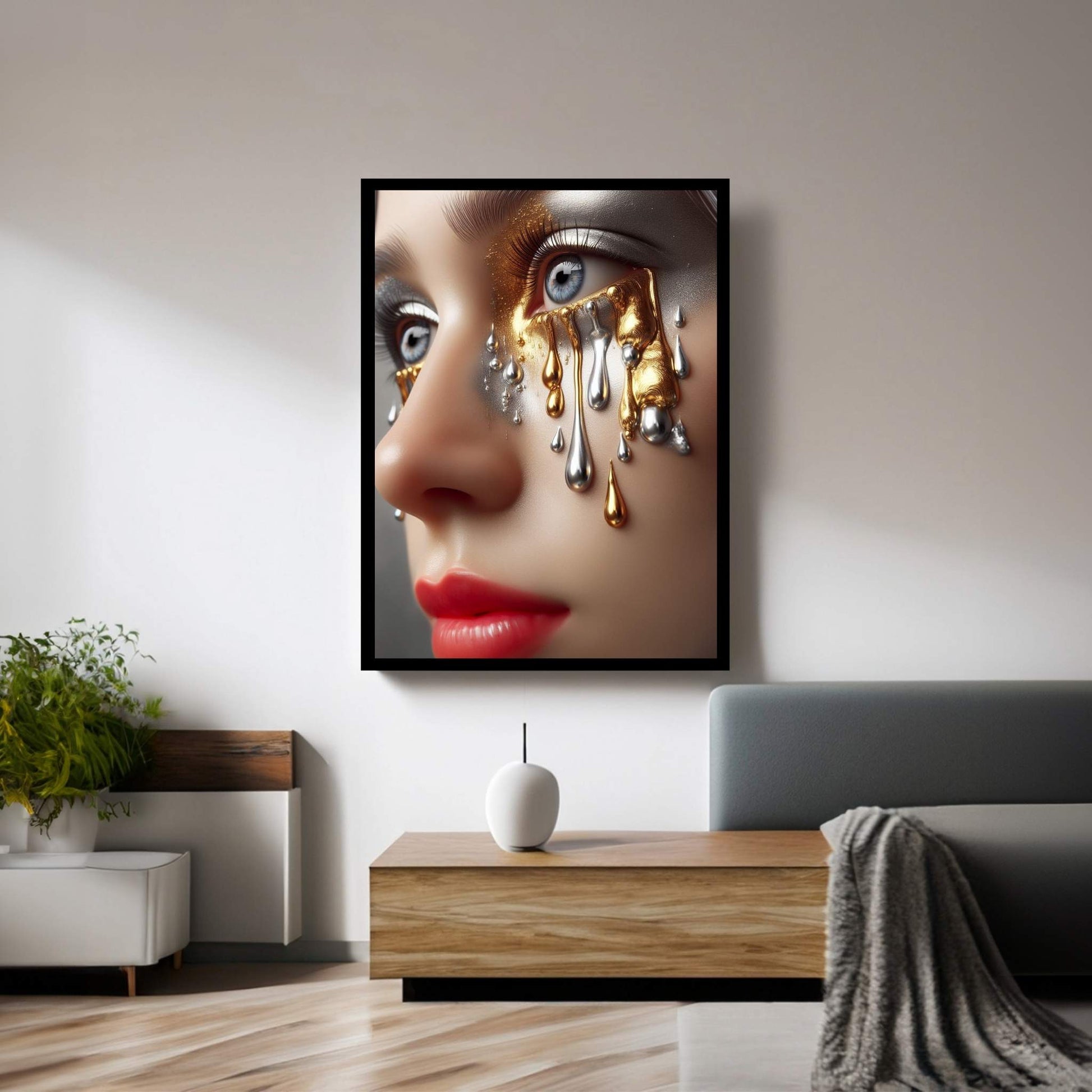 The Golden Tears Gustav Klimt Modern Abstract Reproduction Canvas Wall Art - Y Canvas