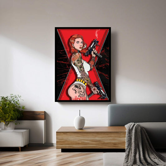 Black Widow Canvas Wall Art - Y Canvas