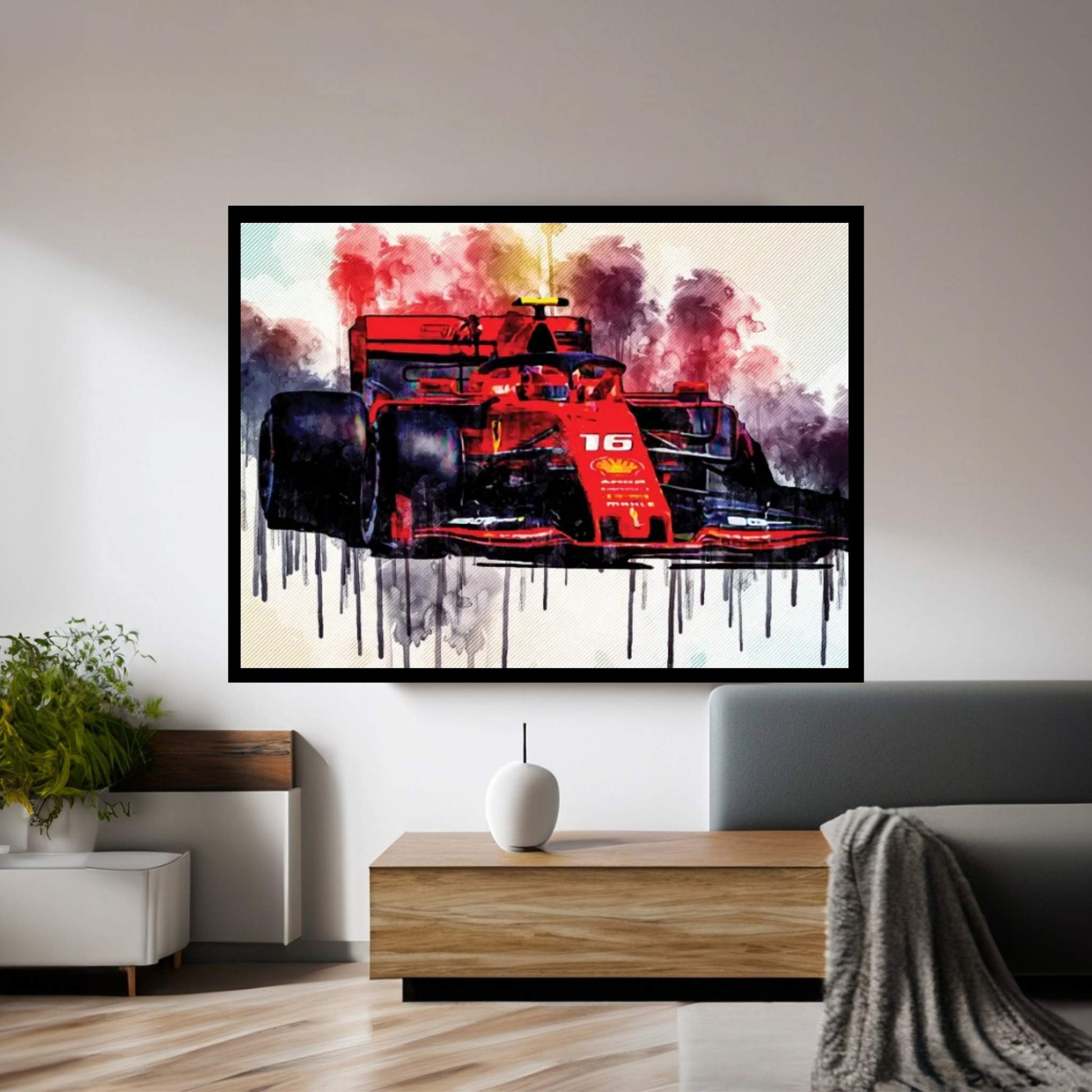 Charles Leclerc Ferrari Sf90 German Gp 2019 F1 Cars Raceway Formula 1 Scuderia Ferrari Canvas Wall Art - Y Canvas