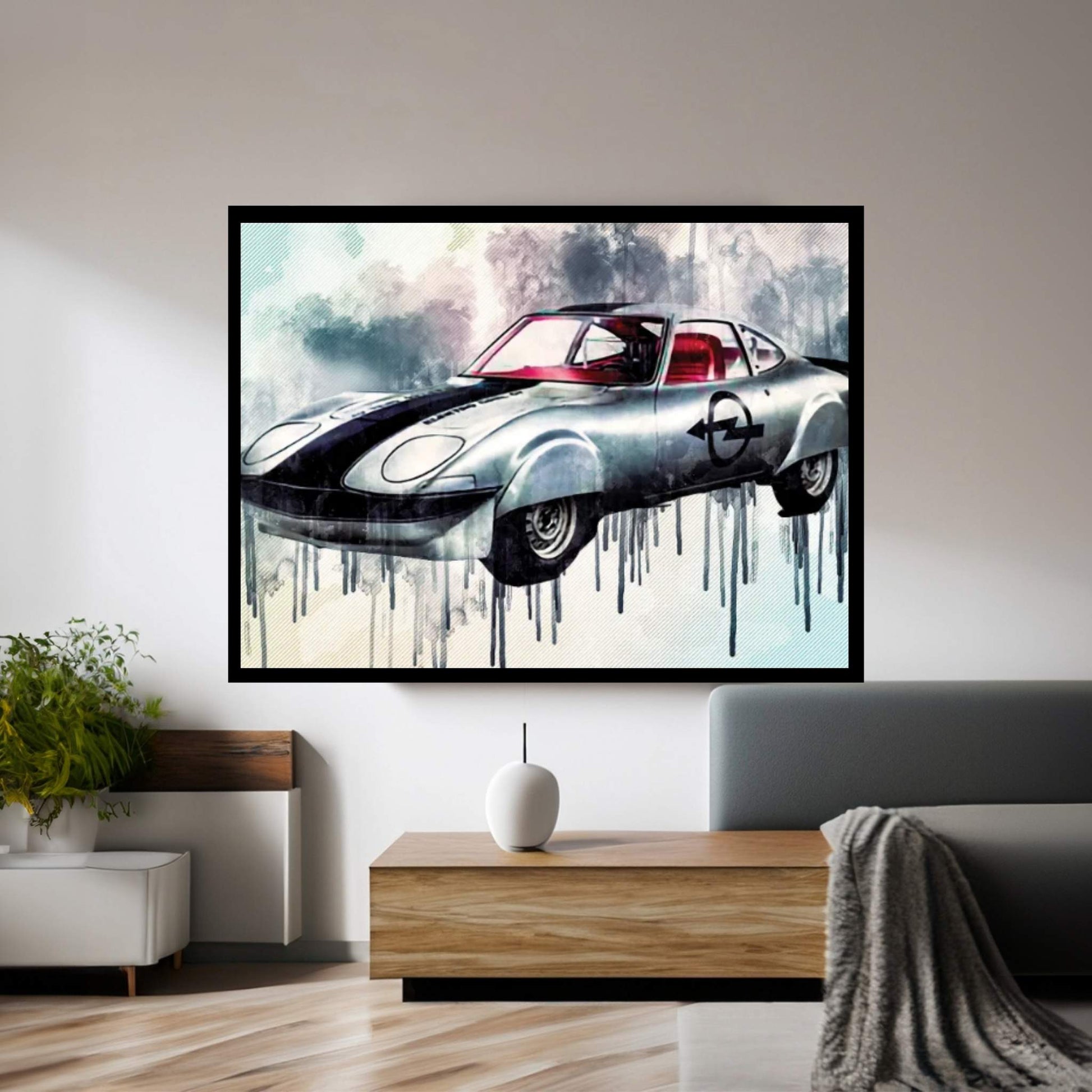 Opel Elektro Gt 1971 Retro Electric Car Sports Electric Car German Canvas Wall Art - Y Canvas