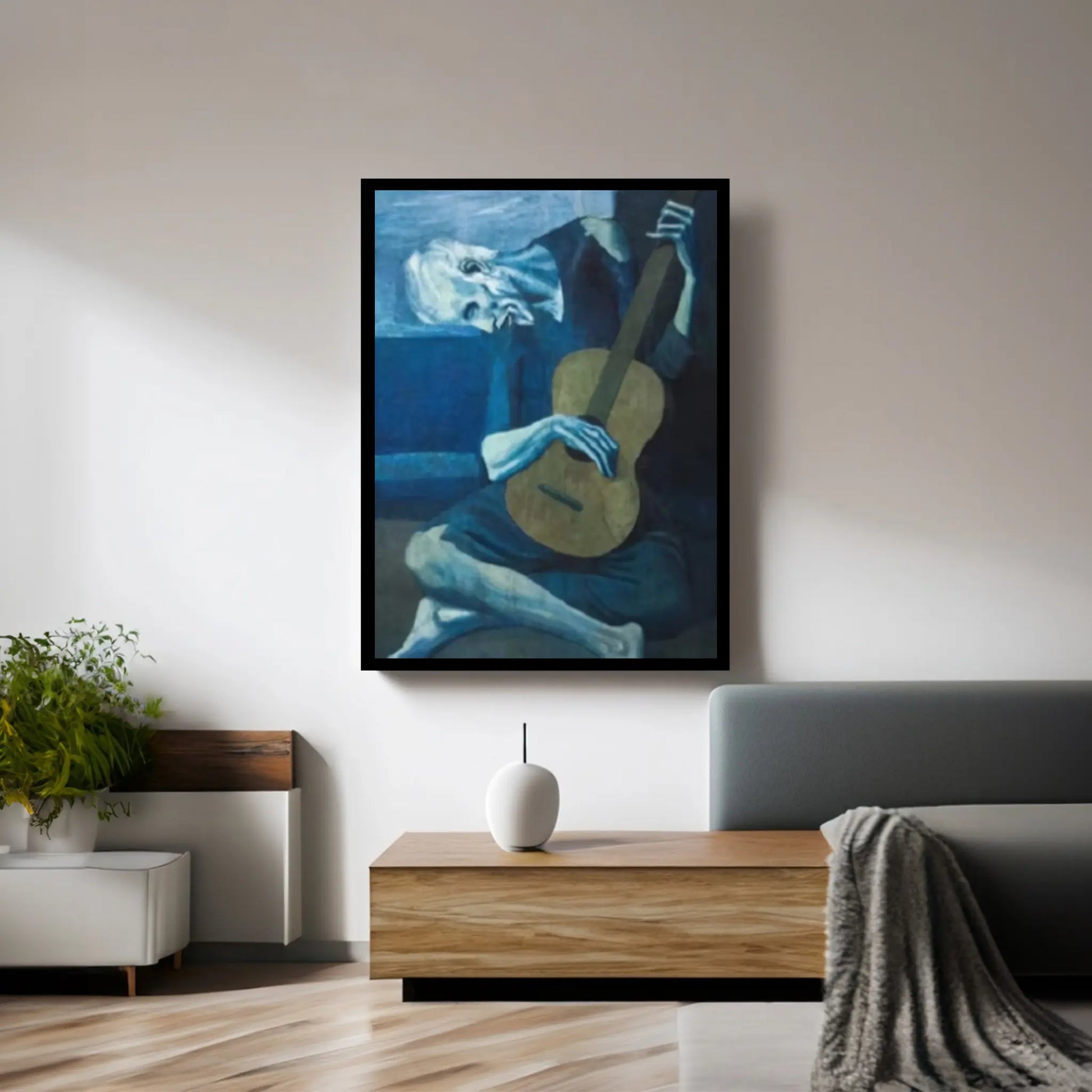 Pablo Picasso Canvas Art, The Old Guitarist Exhibition Canvas Wall Art Poster Wall Hanging Pablo Picasso Print - Y Canvas