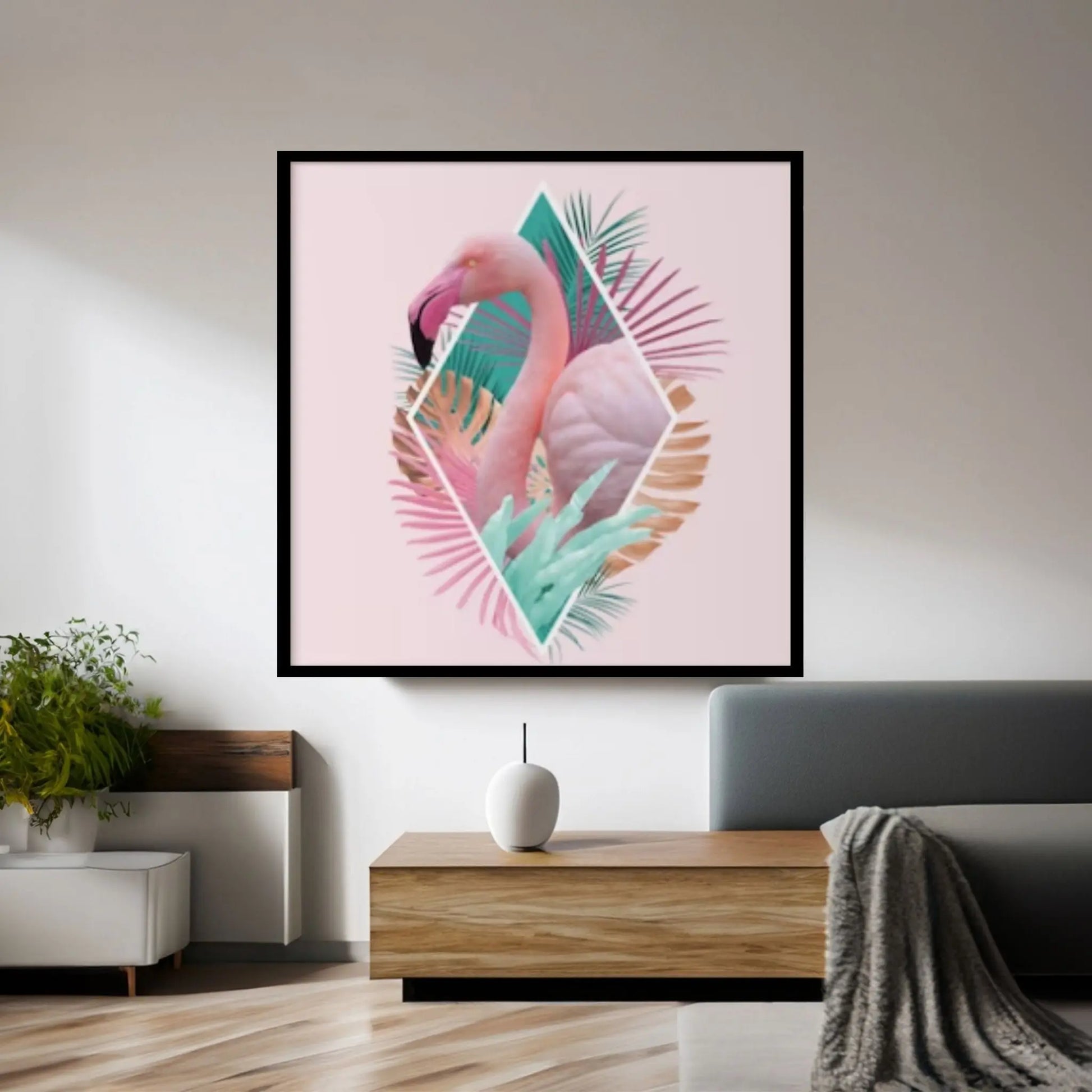 Flamingo Canvas Wall Art Decoration, Flamingo Canvas, Flamingo Wall Art, Animal Canvas Art, Flamingo Poster - Y Canvas