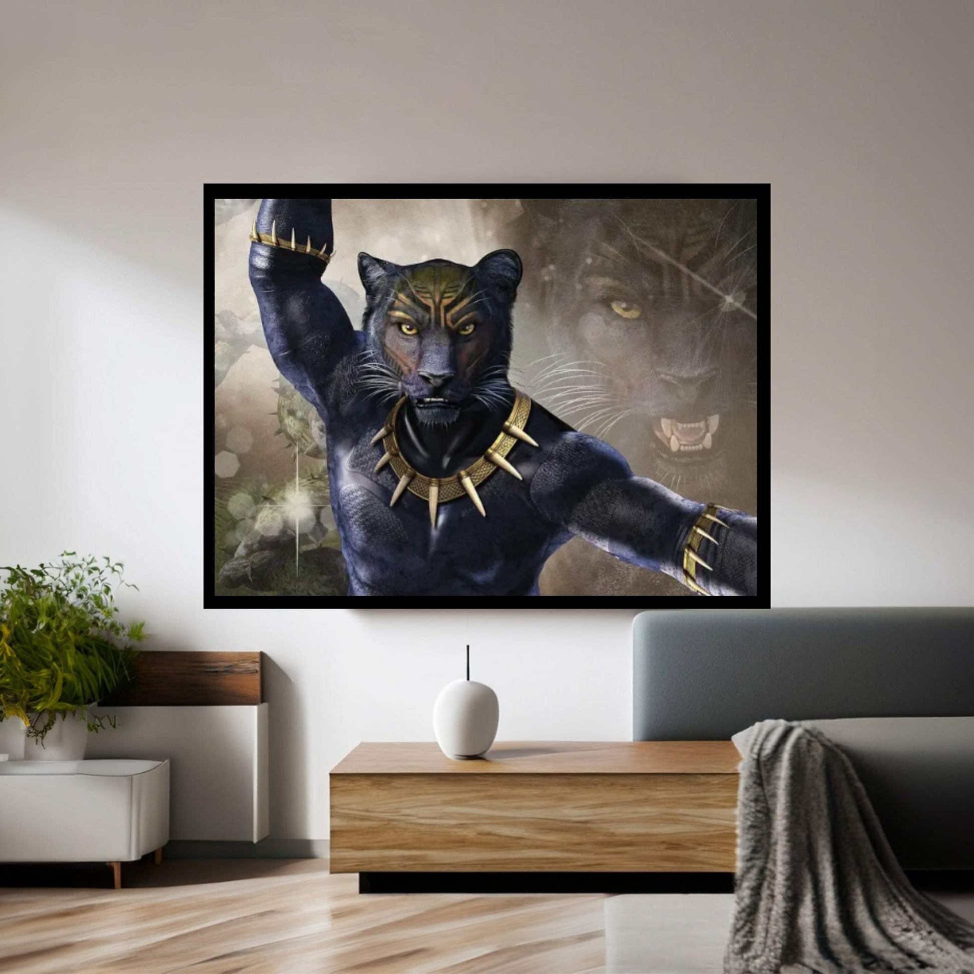 Black Panther Tribute Canvas Wall Art - Y Canvas