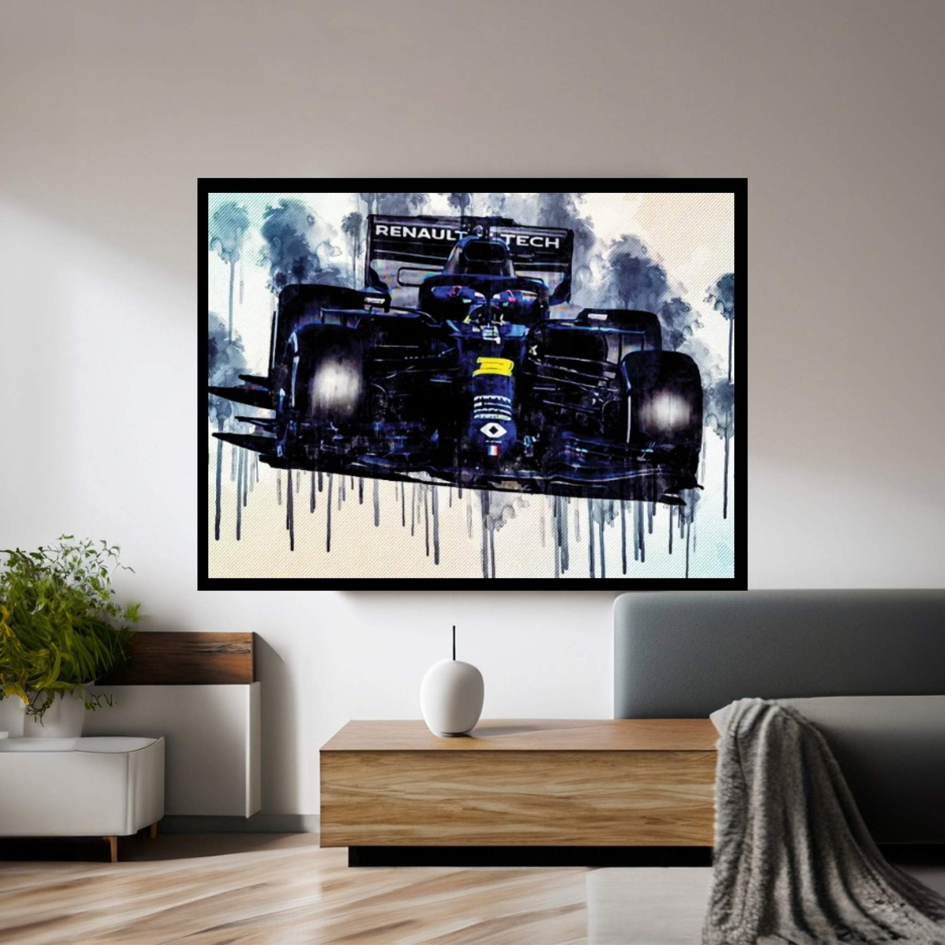 Daniel Ricciardo Renault Rs20 On Track Raceway 2020 F1 Cars Canvas Wall Art - Y Canvas