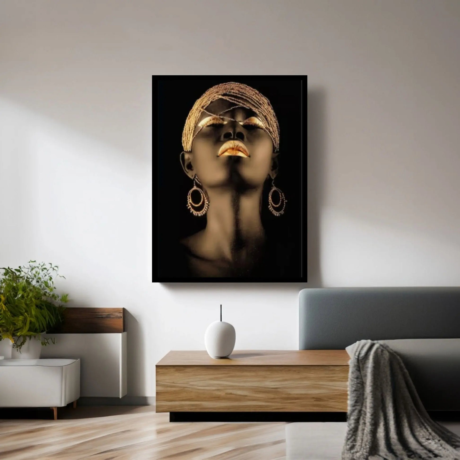 Black woman Canvas wall art,Black art, Black girl print, African woman painting, Girl Afro American Poster - Y Canvas