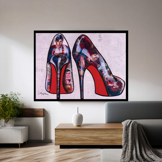 Superman Heels Canvas Wall Art - Y Canvas