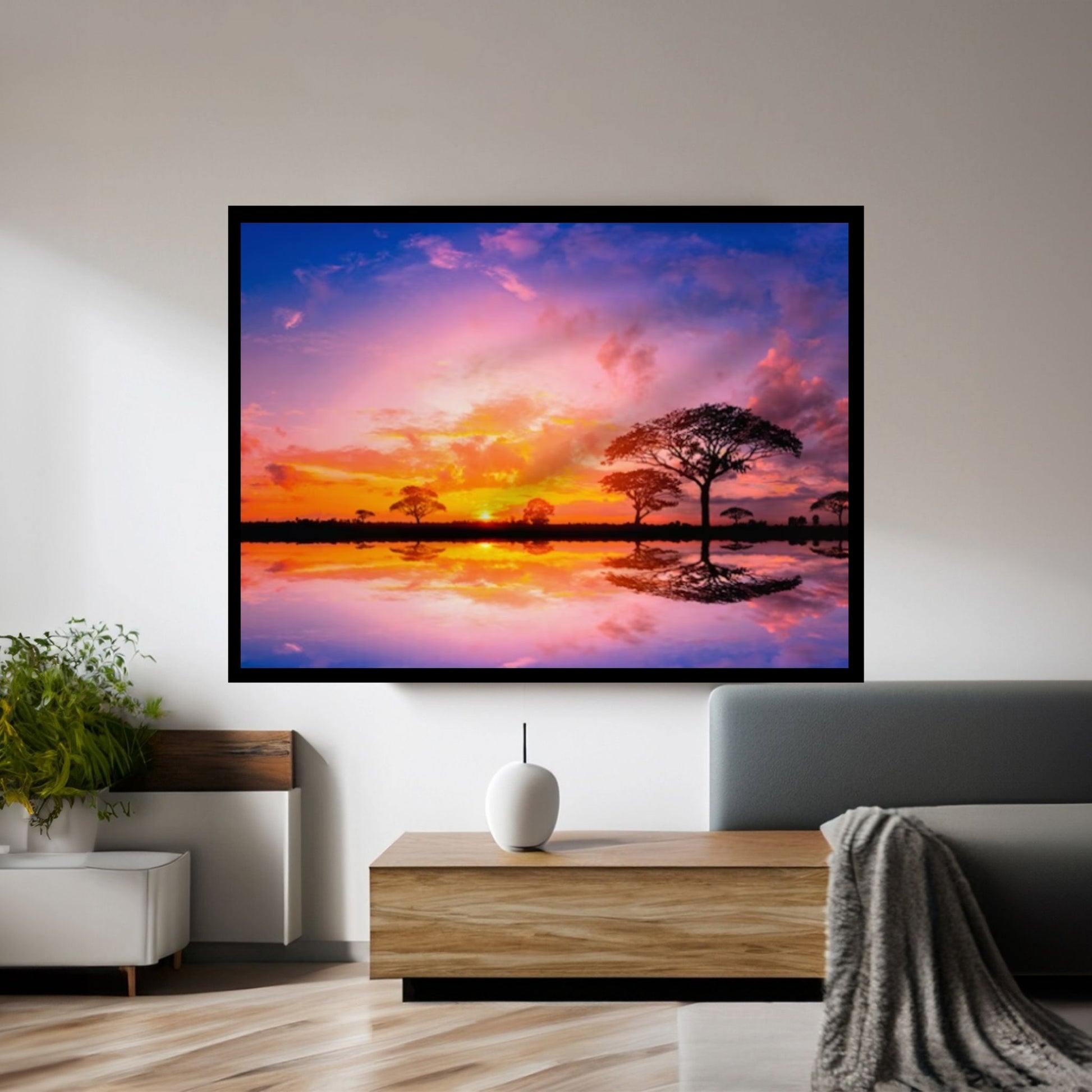 Sunset on the Beach Print on Canvas, Sunset Wall Art - Y Canvas