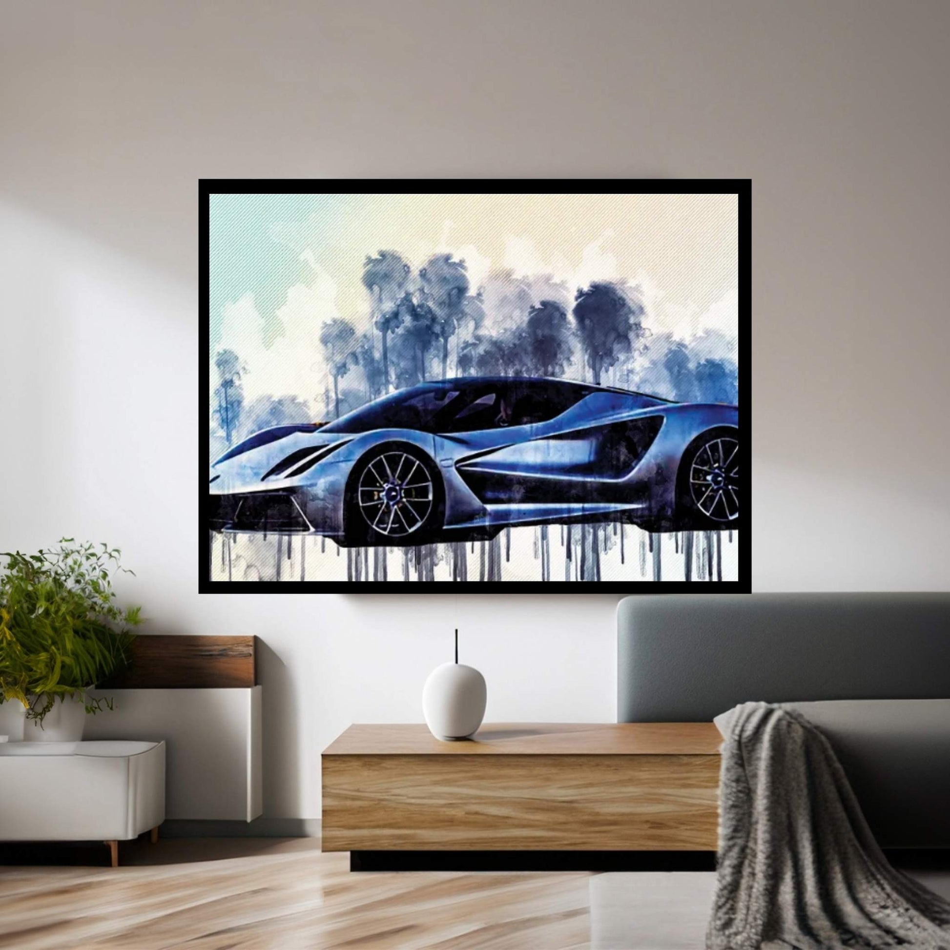 Lotus Evija 2020 Side View Silver Hypercar Exterior New Silver Evija British Sports Cars Canvas Wall Art - Y Canvas