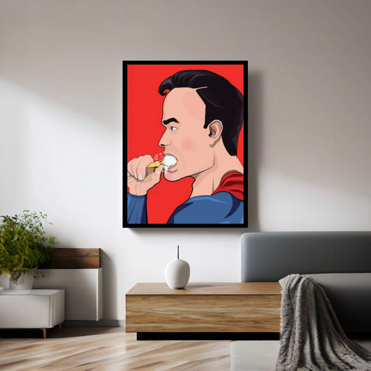 Superman Teeth Canvas Wall Art - Y Canvas