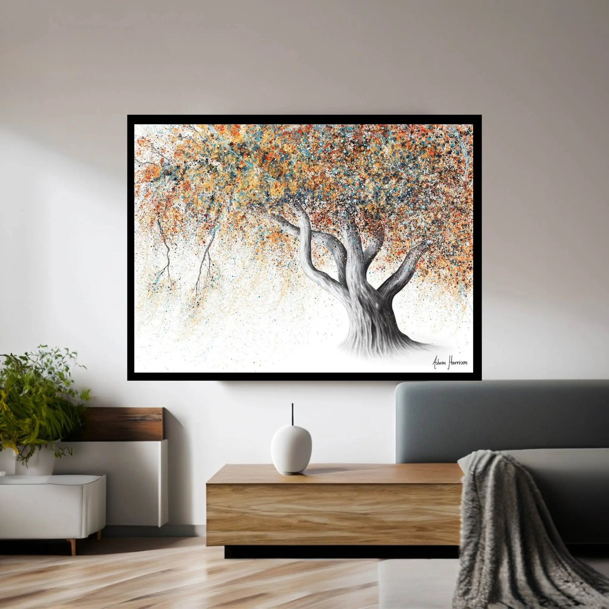 Rusty Autumn Tree Canvas Wall Art - Y Canvas