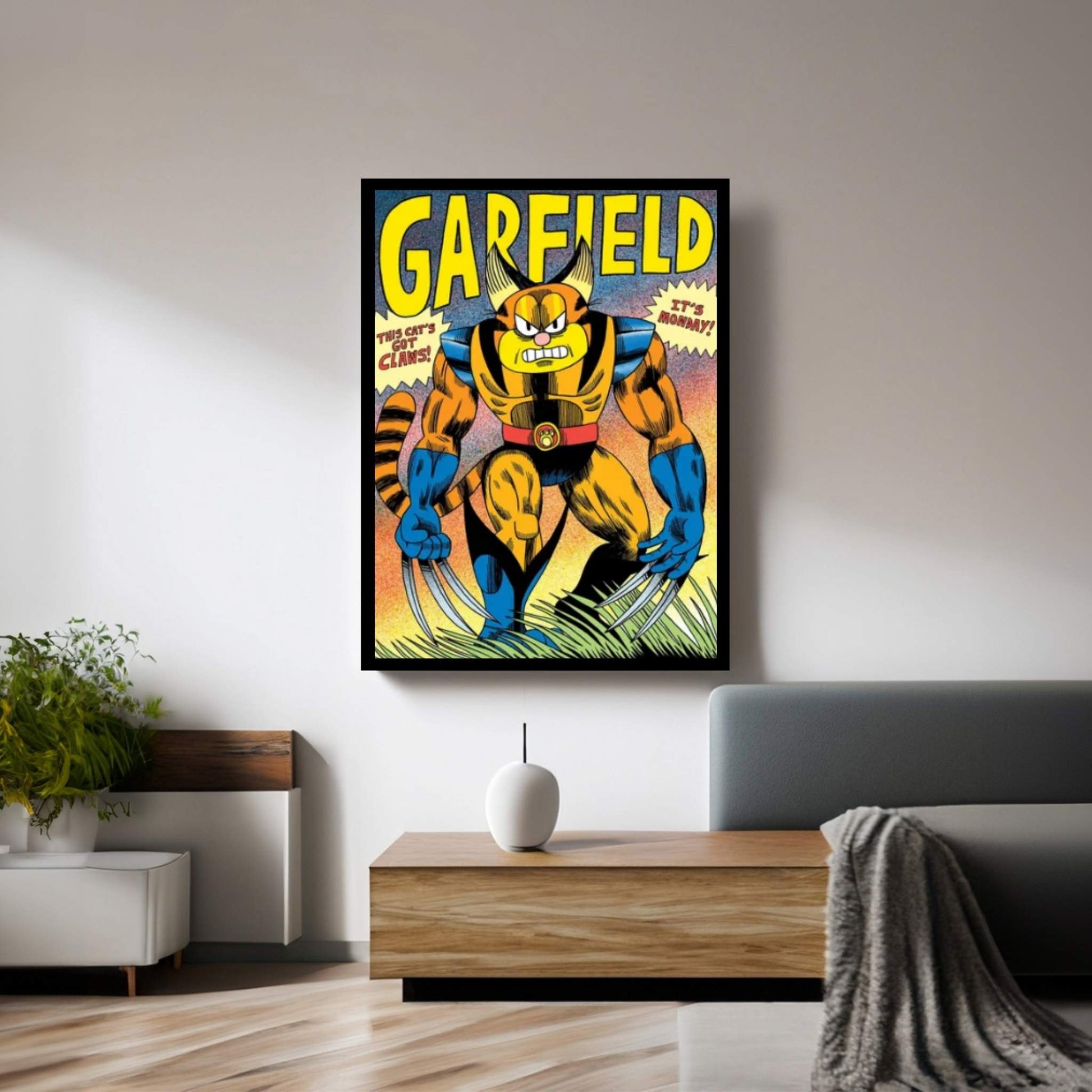 Wolverine Garfield Canvas Wall Art - Y Canvas