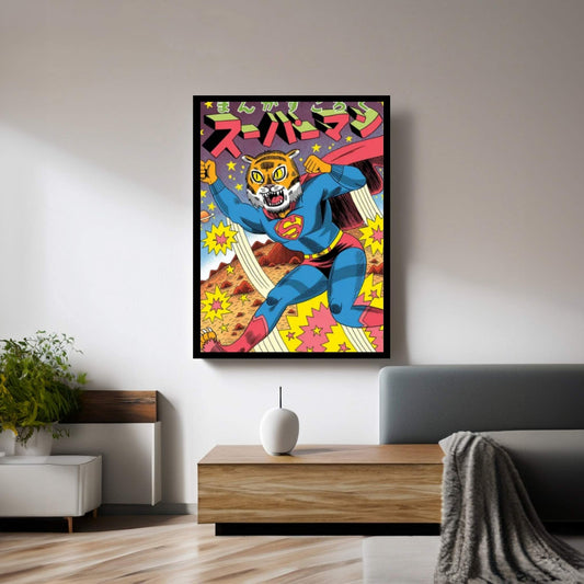 Tiger Superman Canvas Wall Art - Y Canvas