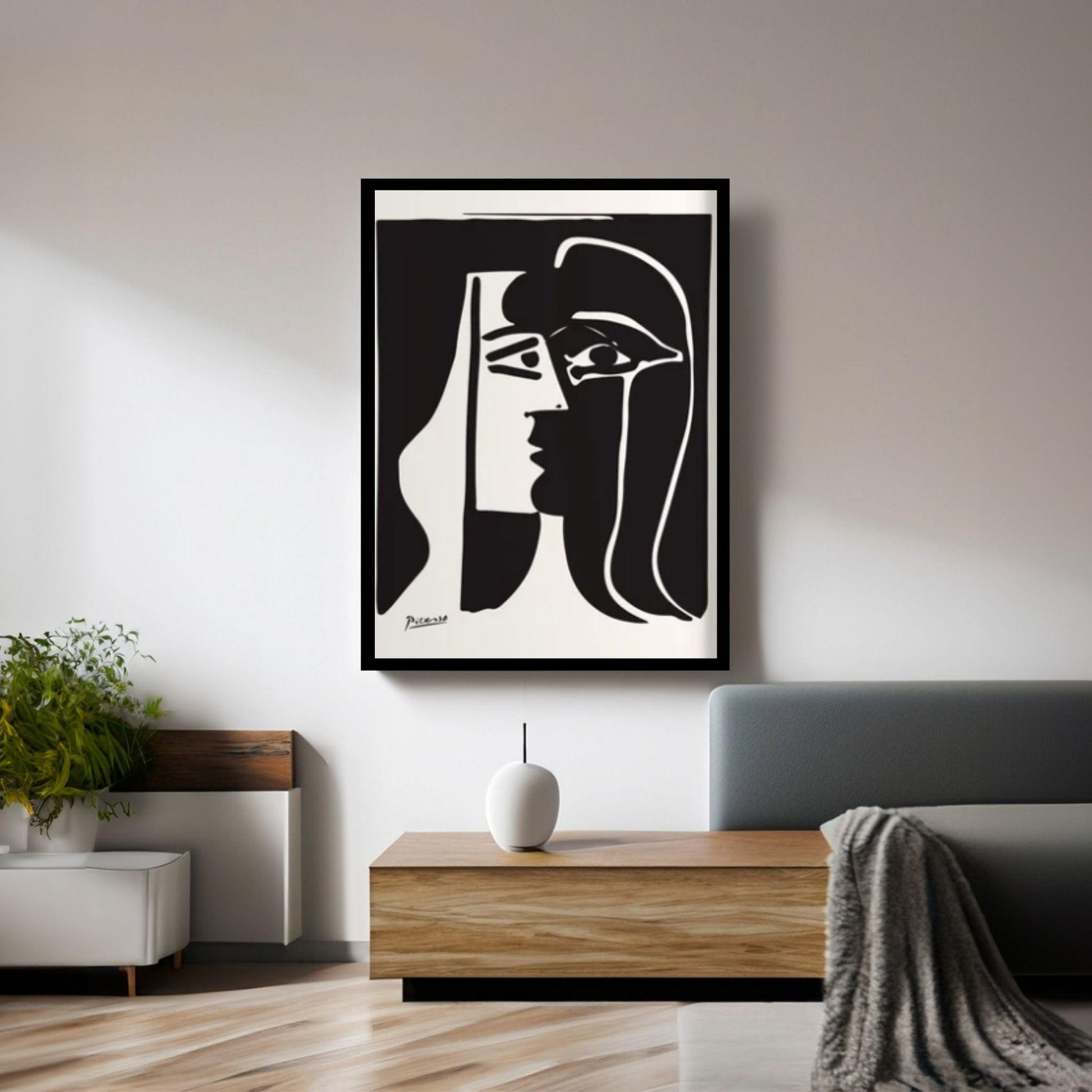 Picasso Kiss Art Museum Exhibition Canvas Wall Art, Pablo Picasso Print - Y Canvas