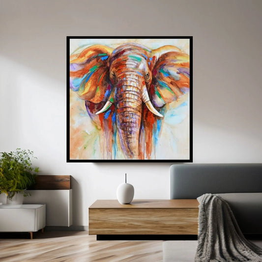 Elephant Painting Impressionist Africa Elephant Animal Wall Art Canvas Canvas Wall Art Living - Y Canvas