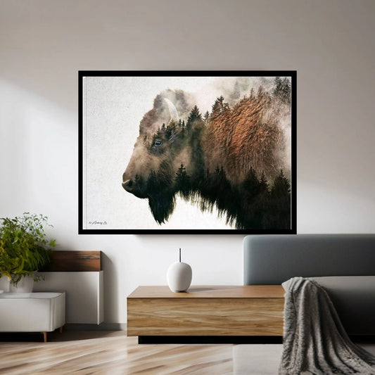 Bison Canvas Wall Art - Y Canvas