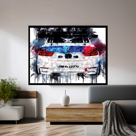 2018 BMW M4 GT4 Canvas Wall Art - Y Canvas