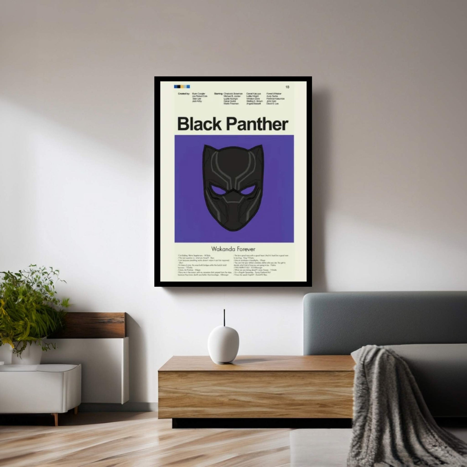 Black Panther Canvas Wall Art - Y Canvas