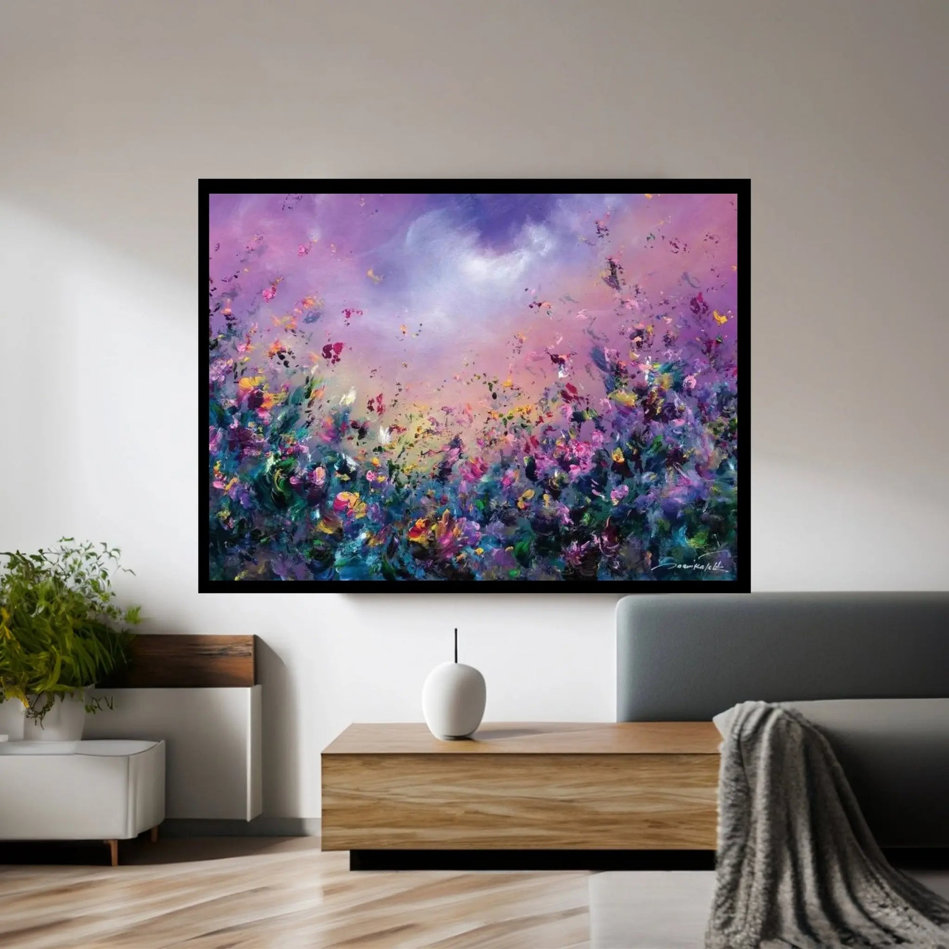 Rainbow Meadow Canvas Wall Art - Y Canvas