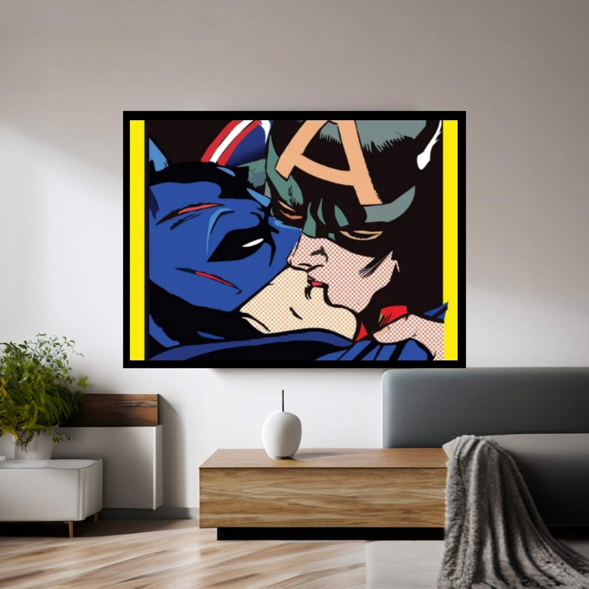 Cap Kissing Bruce Canvas Wall Art - Y Canvas