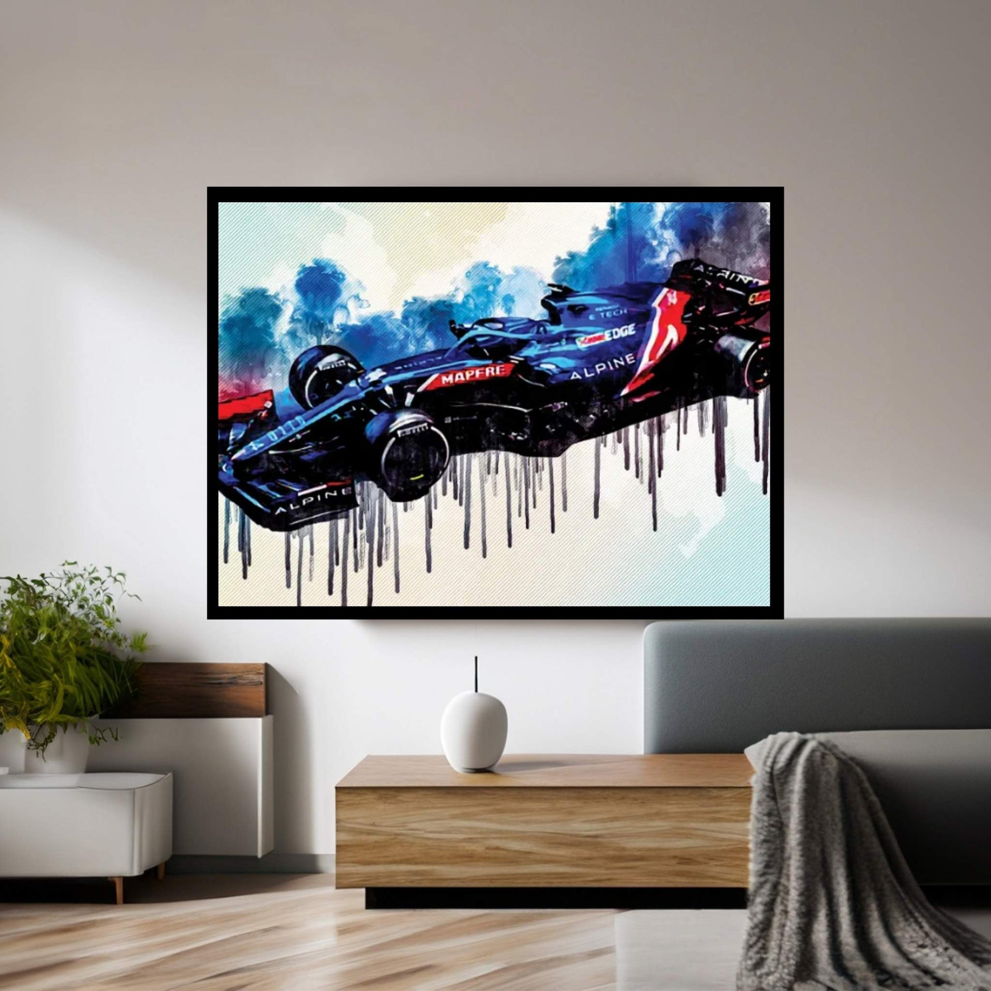 Alpine A521 F1 2021 Race Cars Formula 1 E-Tech 21 Alpine Canvas Wall Art - Y Canvas