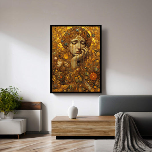 The Golden Tears Gustav Klimt Modern Abstract Reproduction Canvas Wall Art - Y Canvas