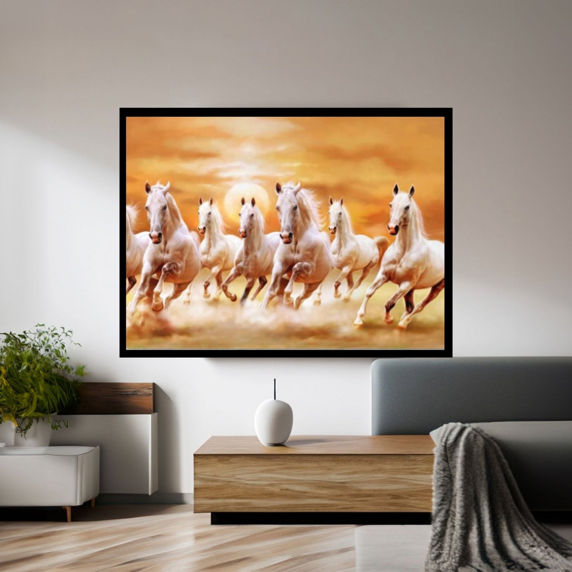 Large Running Horses Canvas Wall Art Print - Y Canvas