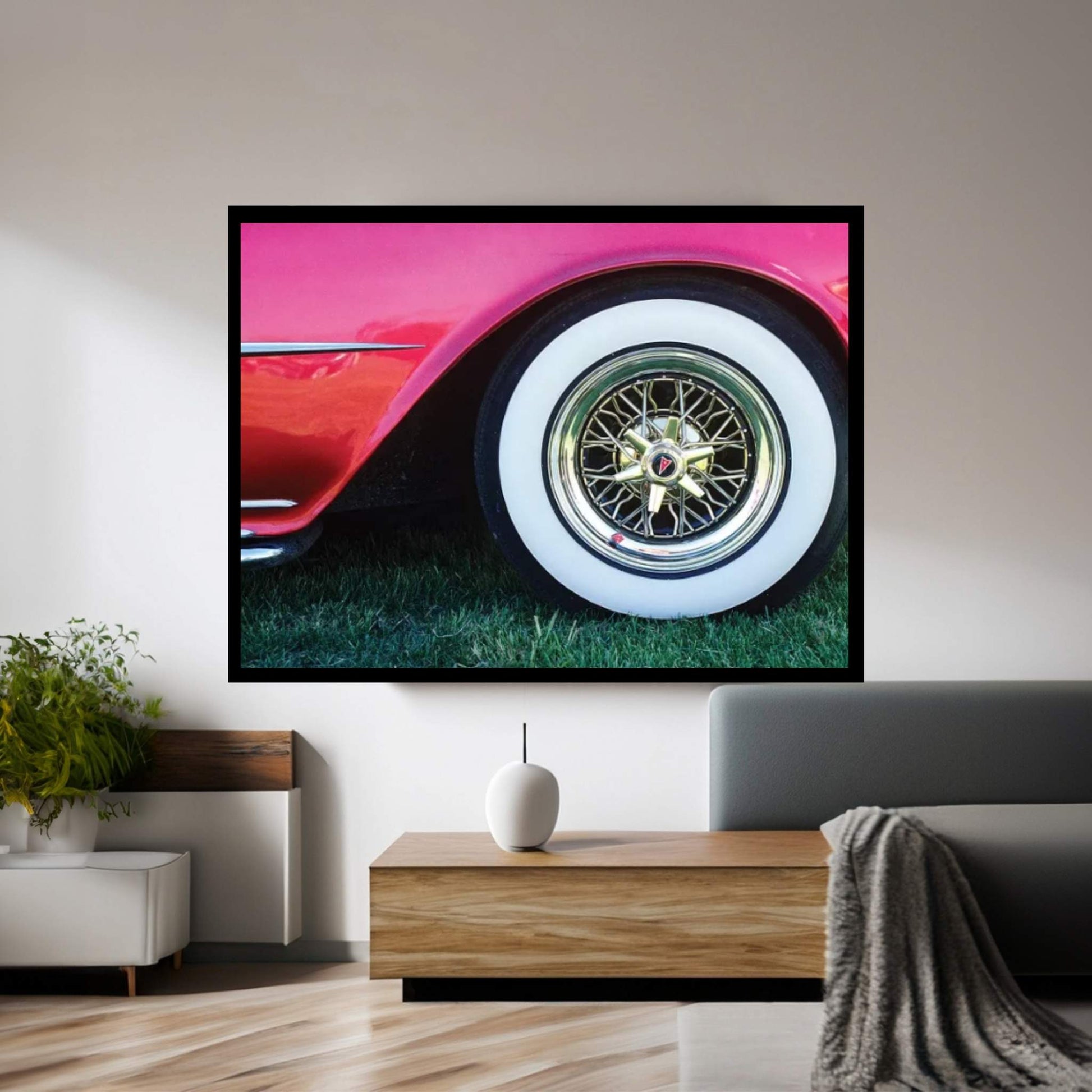 1950s Pontiac Whitewall Tire Detail Canvas Wall Art - Y Canvas