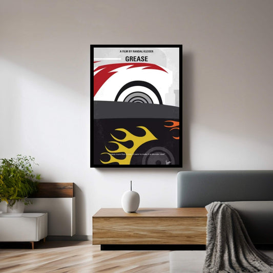 Grease Minimal Movie Poster Canvas Wall Art - Y Canvas