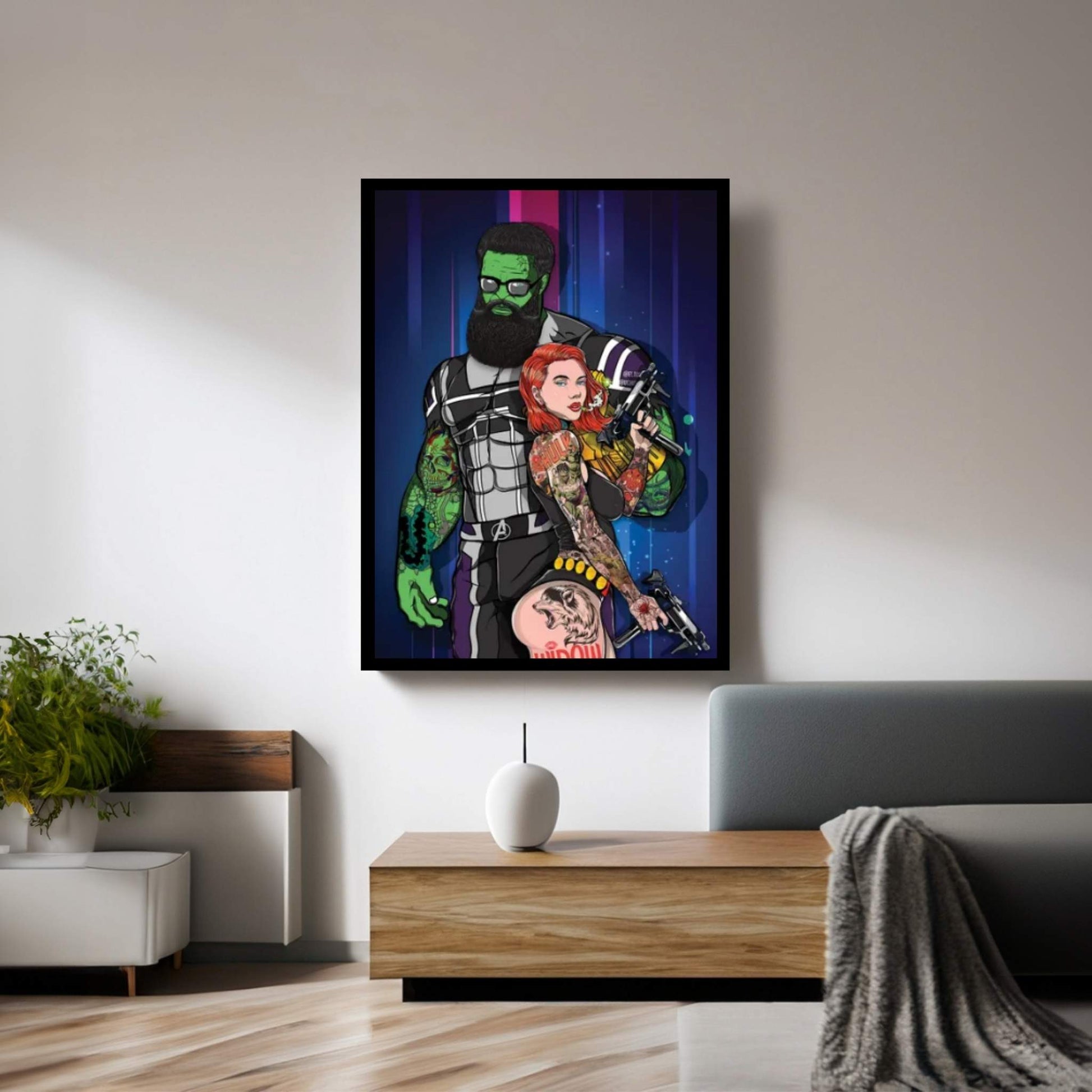 Hulk N Widow Canvas Wall Art - Y Canvas