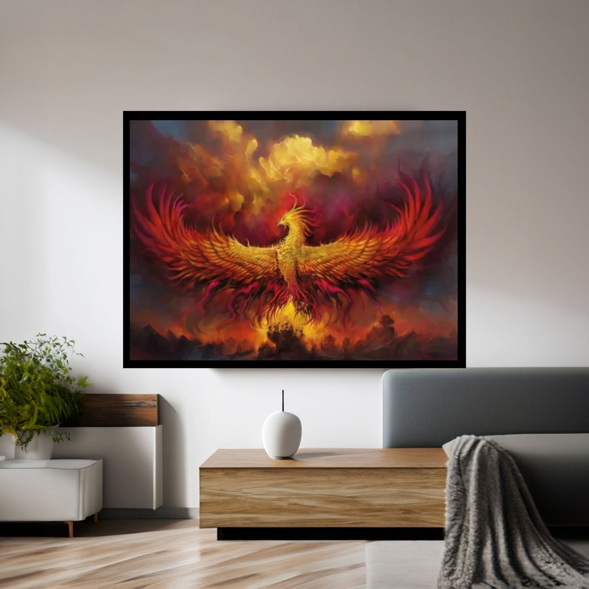 Phoenix Rebirth Canvas, Canvas Wall Art Print Poster - Y Canvas